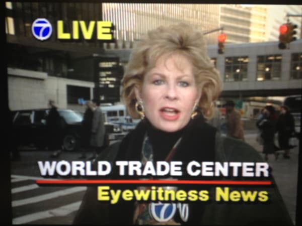 Sarah Wallace reporting live from the World Trade Center in 1993.